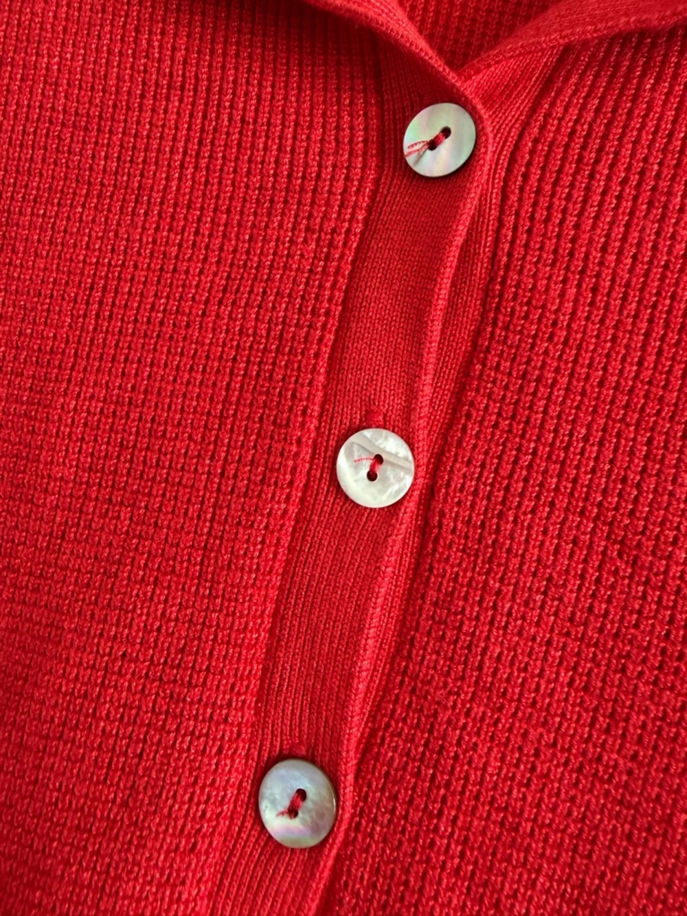Cyrus Bright Red Short-Sleeve Polo Knit Top - Picture 3 of 6